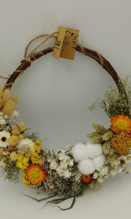 Coronita cu flori uscate usa semi 25cm v1