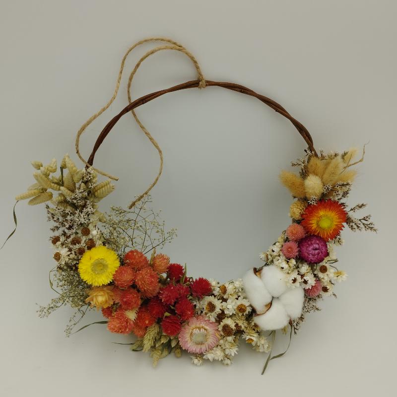 Coronita cu flori uscate usa semi 25cm v5 Coronita cu flori uscate usa semi 25cm v5