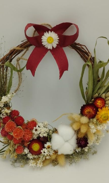 Coronita cu flori uscate usa semi 25cm v6