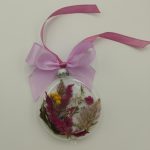 Glob de sticla cu flori uscate diametrul 8cm V15