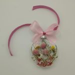 Glob de sticla cu flori uscate diametrul 8cm V16