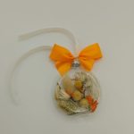 Glob de sticla cu flori uscate diametrul 8cm V19