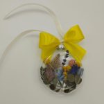 Glob de sticla cu flori uscate diametrul 8cm V20