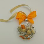 Glob de sticla cu flori uscate diametrul 8cm V22