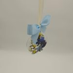 Glob de sticla cu flori uscate diametrul 8cm V32