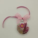 Glob de sticla cu flori uscate diametrul 8cm V08
